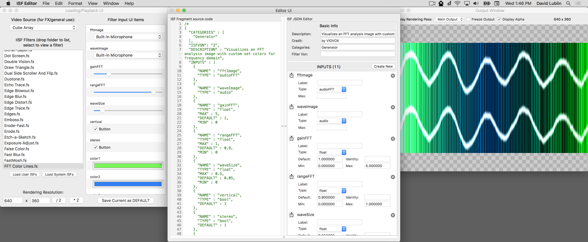 Audio Reactive Shader in ISF Editor